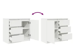 Aparador con cajón blanco 71x35x65 cm madera de ingeniería