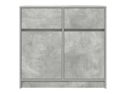 Aparador con cajón gris hormigón 80x34x76 cm madera de ingeniería