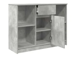 Aparador con cajón gris hormigón 101x35x76 cm madera ingeniería