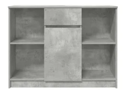 Aparador con cajón gris hormigón 101x35x76 cm madera ingeniería