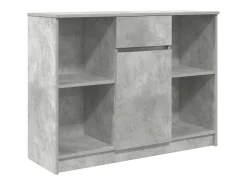 Aparador con cajón gris hormigón 101x35x76 cm madera ingeniería