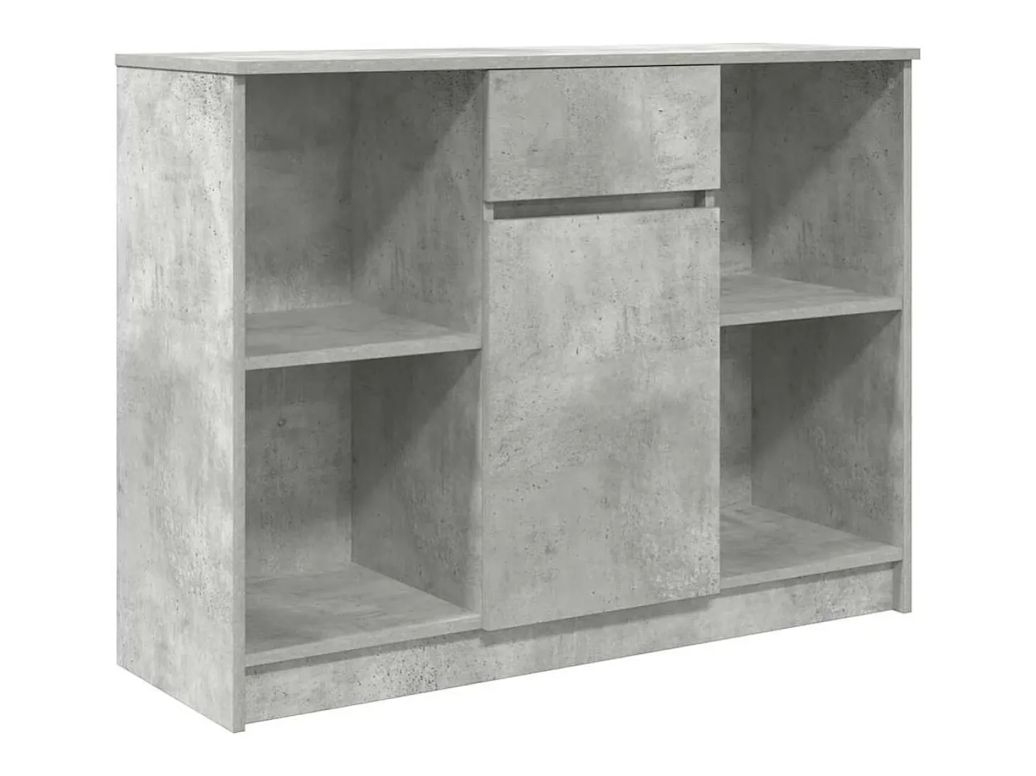 Aparador con cajón gris hormigón 101x35x76 cm madera ingeniería