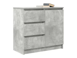 Aparador con cajón gris hormigón 71x35x65 cm madera de ingeniería