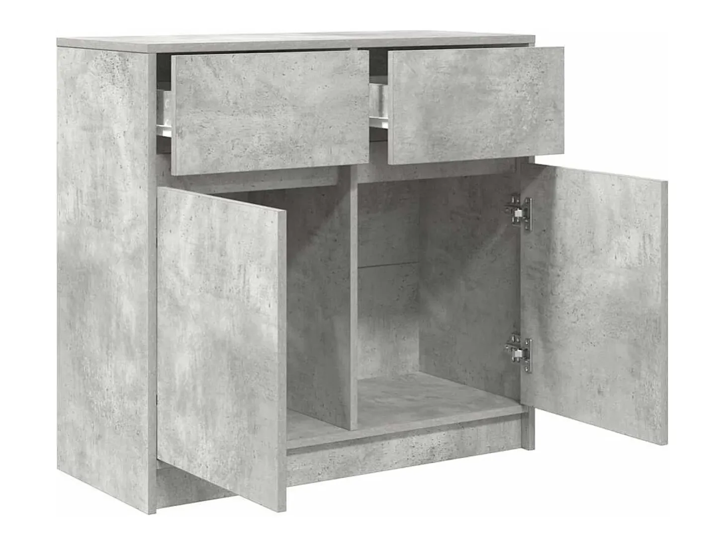 Aparador con cajón gris hormigón 80x34x76 cm madera ingeniería
