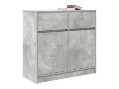 Aparador con cajón gris hormigón 80x34x76 cm madera ingeniería