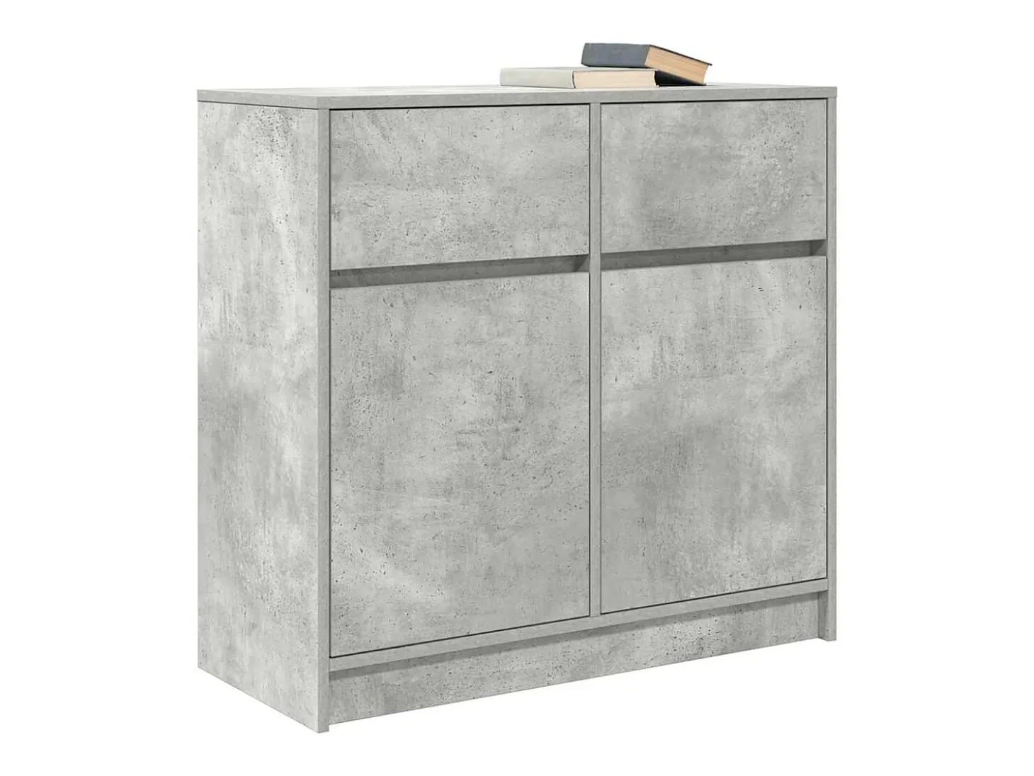 Aparador con cajón gris hormigón 80x34x76 cm madera ingeniería