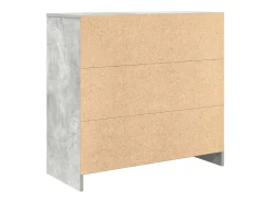Aparador con cajón gris hormigón 80x34x76 cm madera ingeniería
