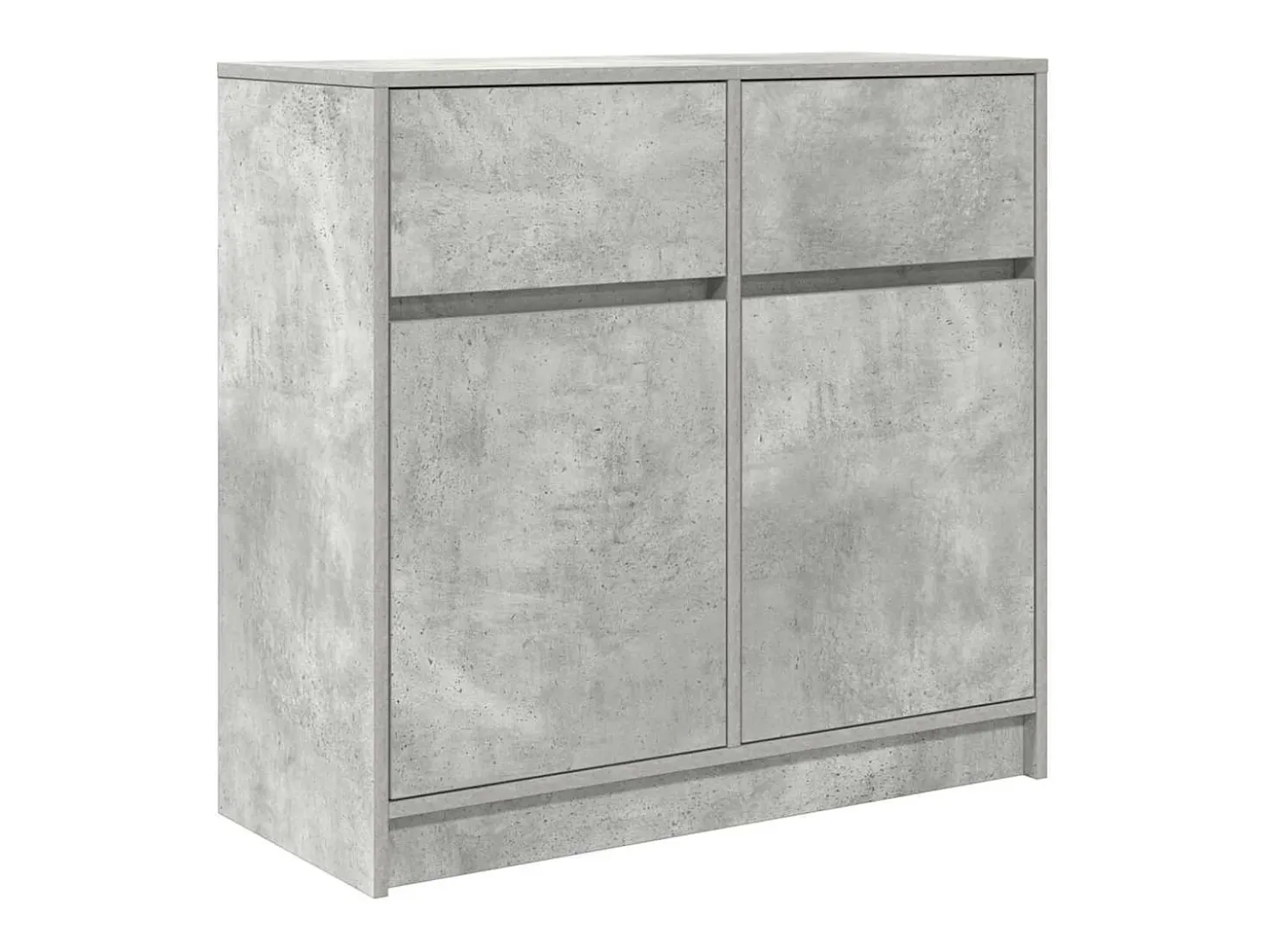 Aparador con cajón gris hormigón 80x34x76 cm madera ingeniería