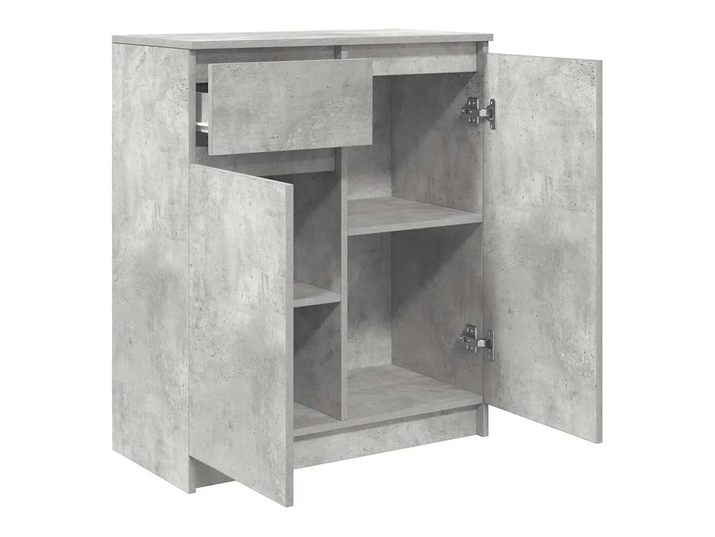 Aparador con cajón gris hormigón 71x35x84 cm madera ingeniería