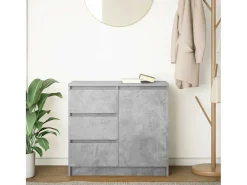Aparador con cajón gris hormigón 71x35x65 cm madera ingeniería