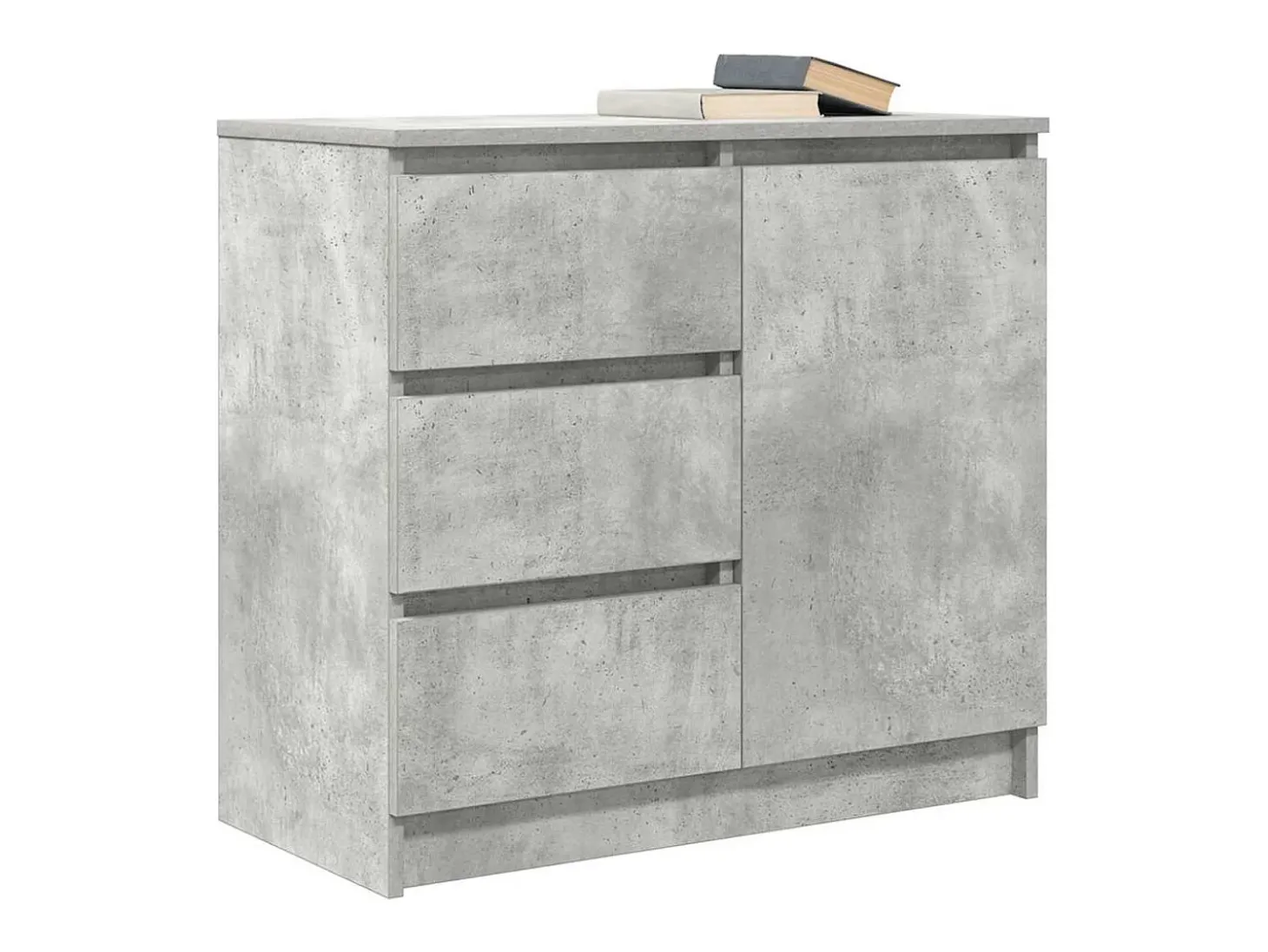Aparador con cajón gris hormigón 71x35x65 cm madera ingeniería