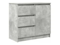 Aparador con cajón gris hormigón 71x35x65 cm madera ingeniería