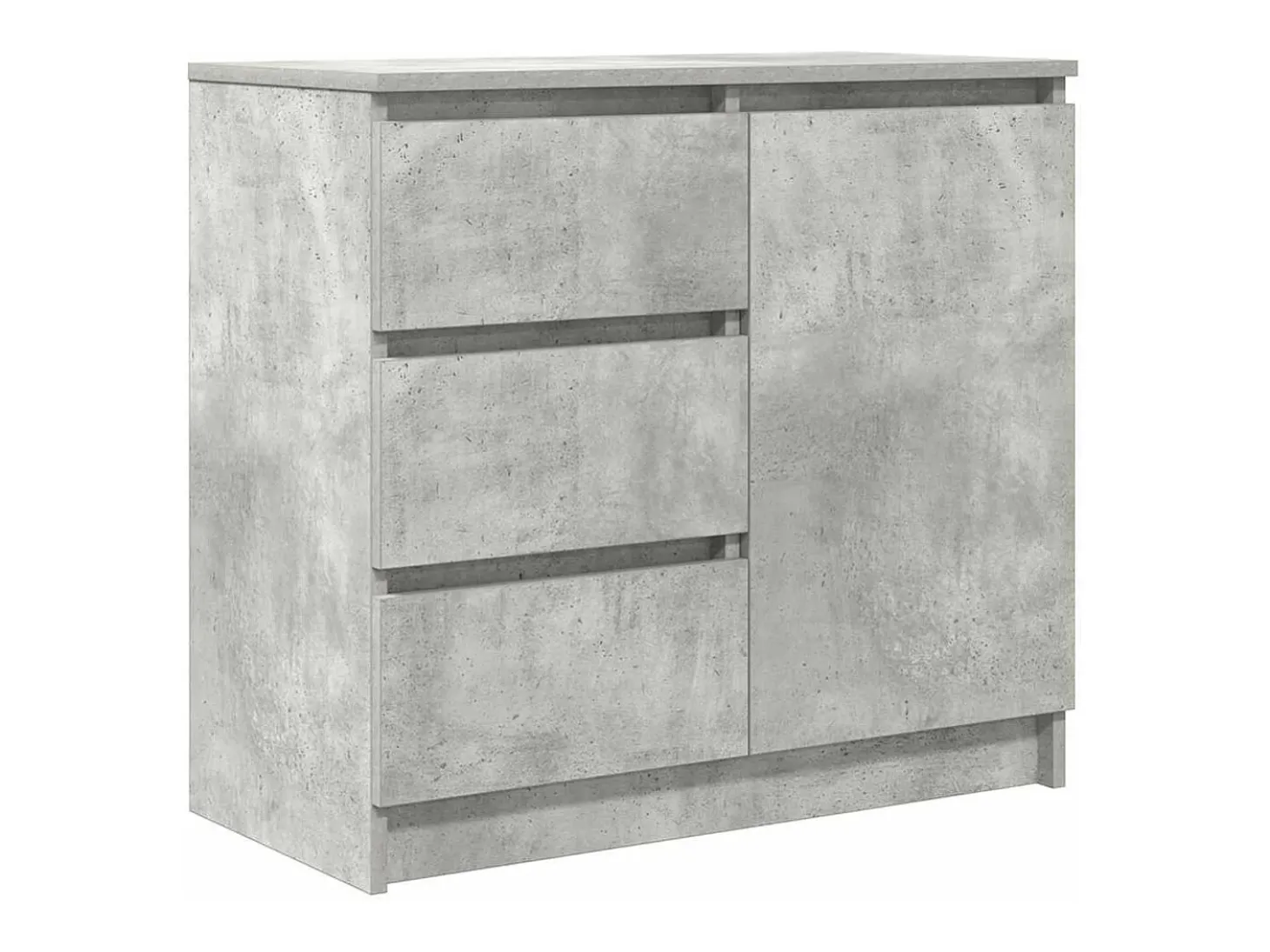 Aparador con cajón gris hormigón 71x35x65 cm madera ingeniería