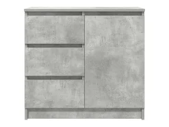 Aparador con cajón gris hormigón 71x35x65 cm madera ingeniería