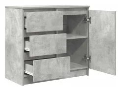 Aparador con cajón gris hormigón 71x35x65 cm madera ingeniería