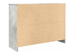 Aparador con cajón gris hormigón 101x35x76 cm madera de ingeniería