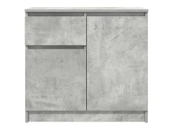 Aparador con cajón gris hormigón 71x35x65 cm madera ingeniería