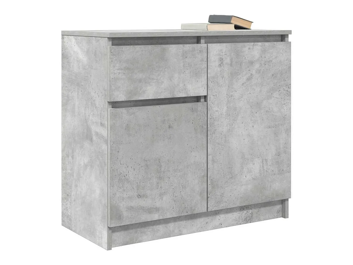Aparador con cajón gris hormigón 71x35x65 cm madera ingeniería
