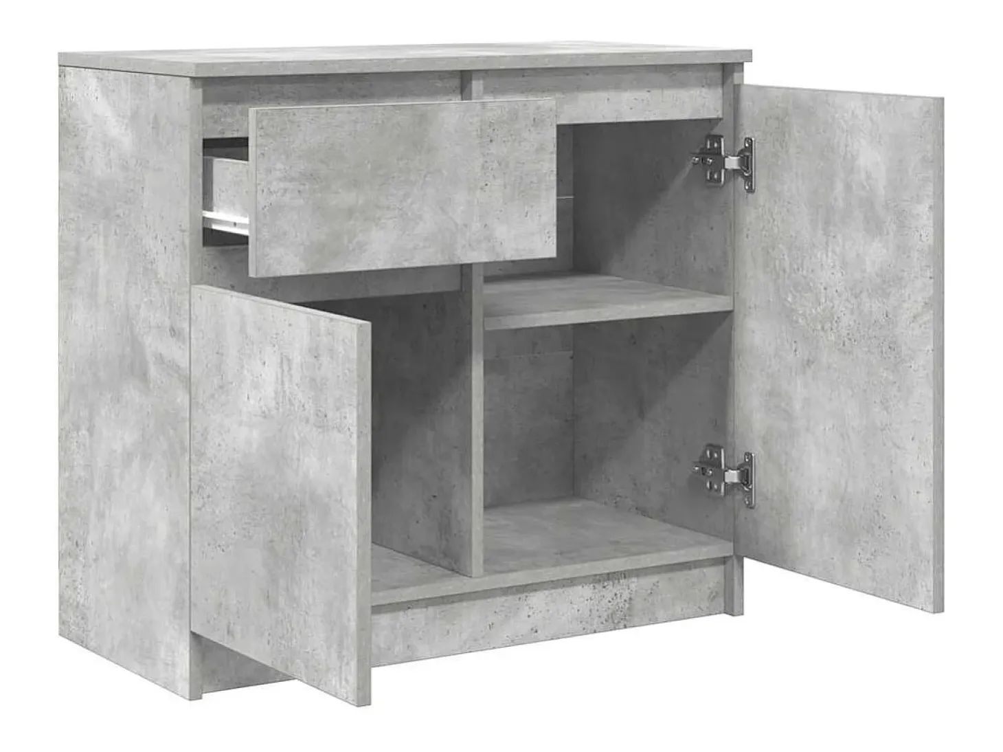 Aparador con cajón gris hormigón 71x35x65 cm madera ingeniería