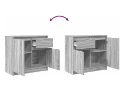 Aparador con cajón gris Sonoma 71x35x65 cm madera de ingeniería