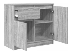 Aparador con cajón gris Sonoma 71x35x65 cm madera de ingeniería