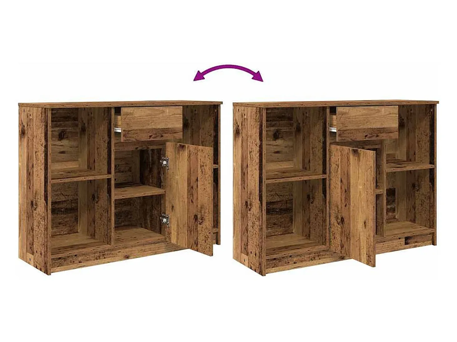 Aparador con cajón madera antigua 101x35x76cm Madera ingeniería