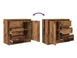 Aparador con cajón madera antigua 71x35x65 cm Madera ingeniería