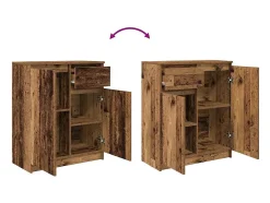 Aparador con cajón madera antigua 71x35x84 cm Madera ingeniería