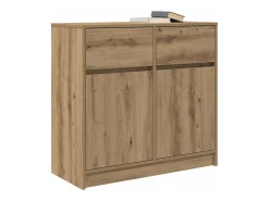 Aparador con cajón roble artesanal 80x34x76cm madera ingeniería