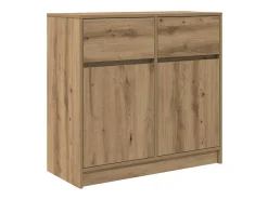 Aparador con cajón roble artesanal 80x34x76cm madera ingeniería