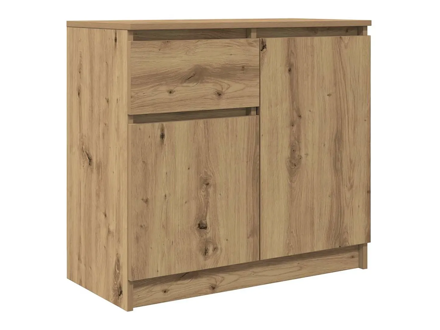 Aparador con cajón roble artesanal 71x35x65cm madera ingeniería