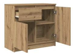 Aparador con cajón roble artesanal 71x35x65cm madera ingeniería