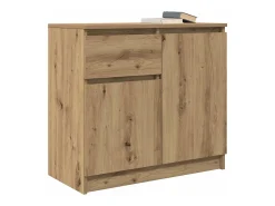Aparador con cajón roble artesanal 71x35x65cm madera ingeniería