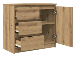 Aparador con cajón roble artesanal 71x35x65cm madera ingeniería