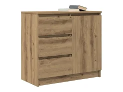 Aparador con cajón roble artesanal 71x35x65cm madera ingeniería