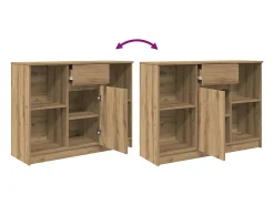 Aparador con cajón roble artisian 101x35x76cm madera ingeniería