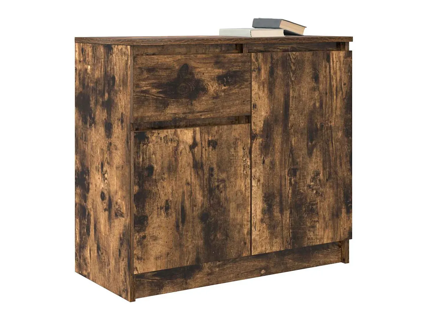 Aparador con cajón roble ahumado 71x35x65 cm madera ingeniería