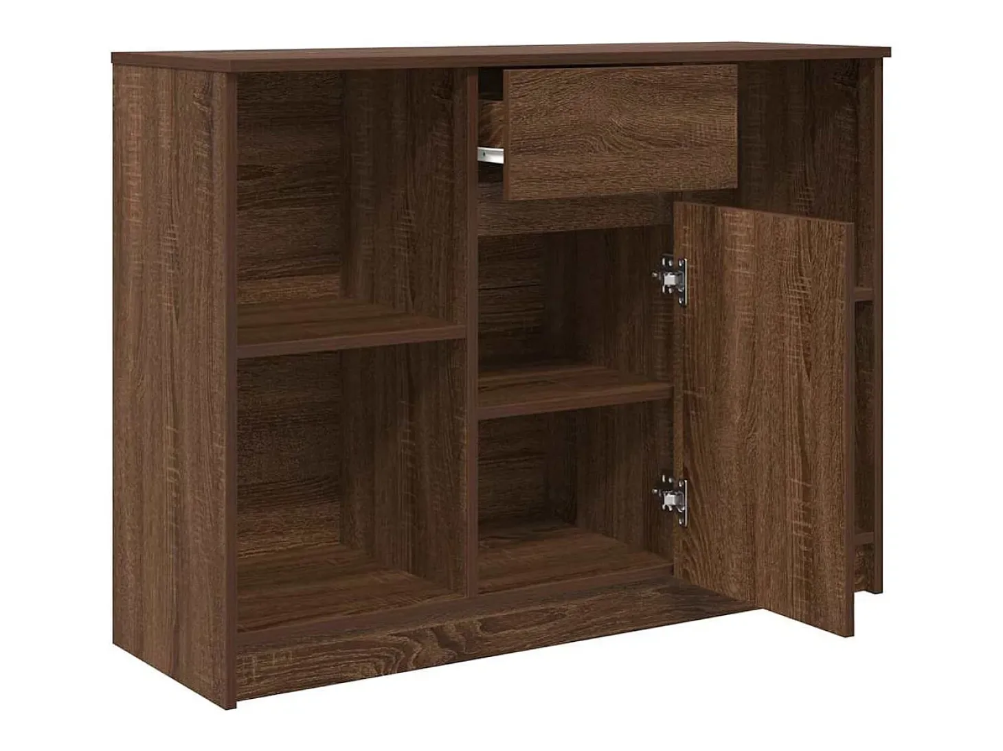 Aparador con cajón roble marrón 101x35x76 cm madera ingeniería