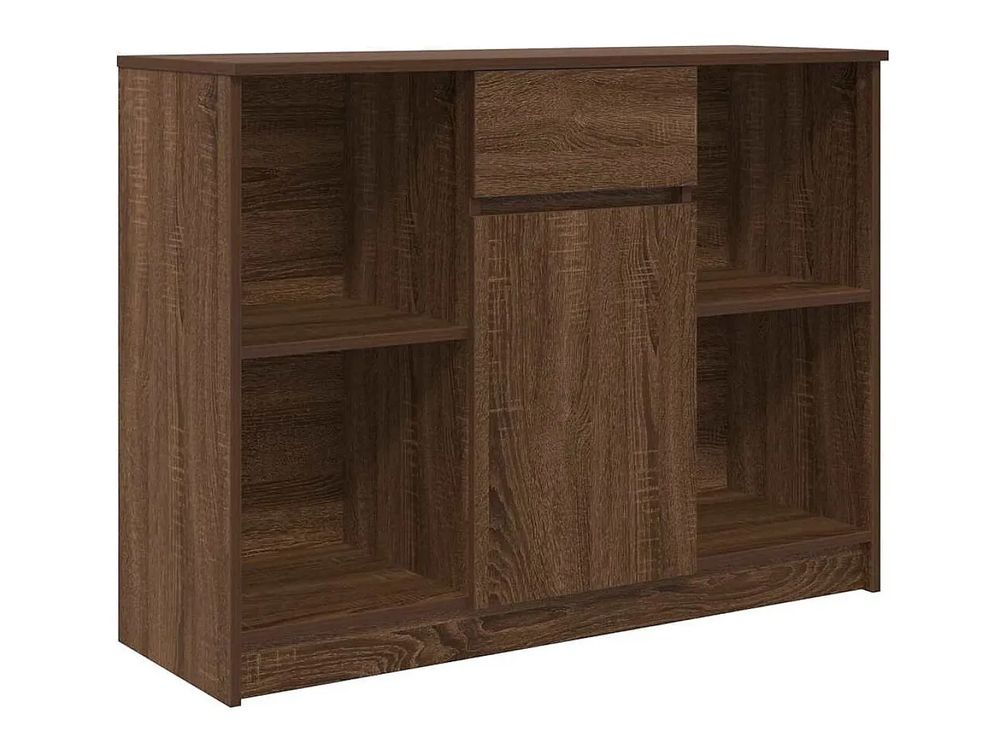 Aparador con cajón roble marrón 101x35x76 cm madera ingeniería