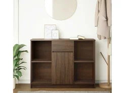 Aparador con cajón roble marrón 101x35x76 cm madera ingeniería