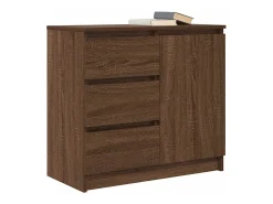 Aparador con cajón roble marrón 71x35x65 cm madera de ingeniería