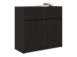 Aparador con cajón roble negro 80x34x76 cm madera de ingeniería