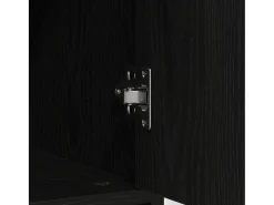 Aparador con cajón roble negro 80x34x76 cm madera de ingeniería