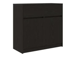 Aparador con cajón roble negro 80x34x76 cm madera de ingeniería