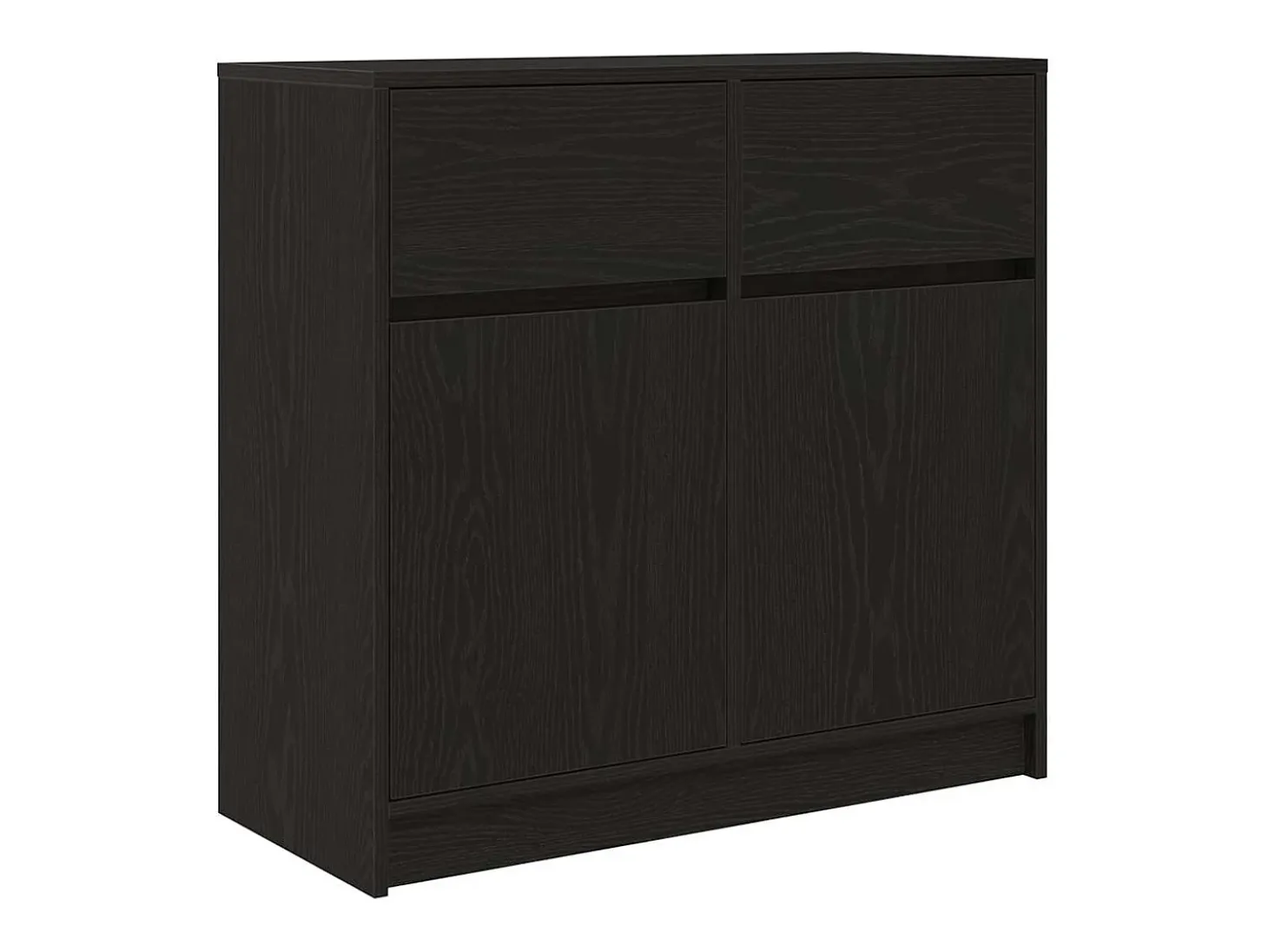 Aparador con cajón roble negro 80x34x76 cm madera de ingeniería