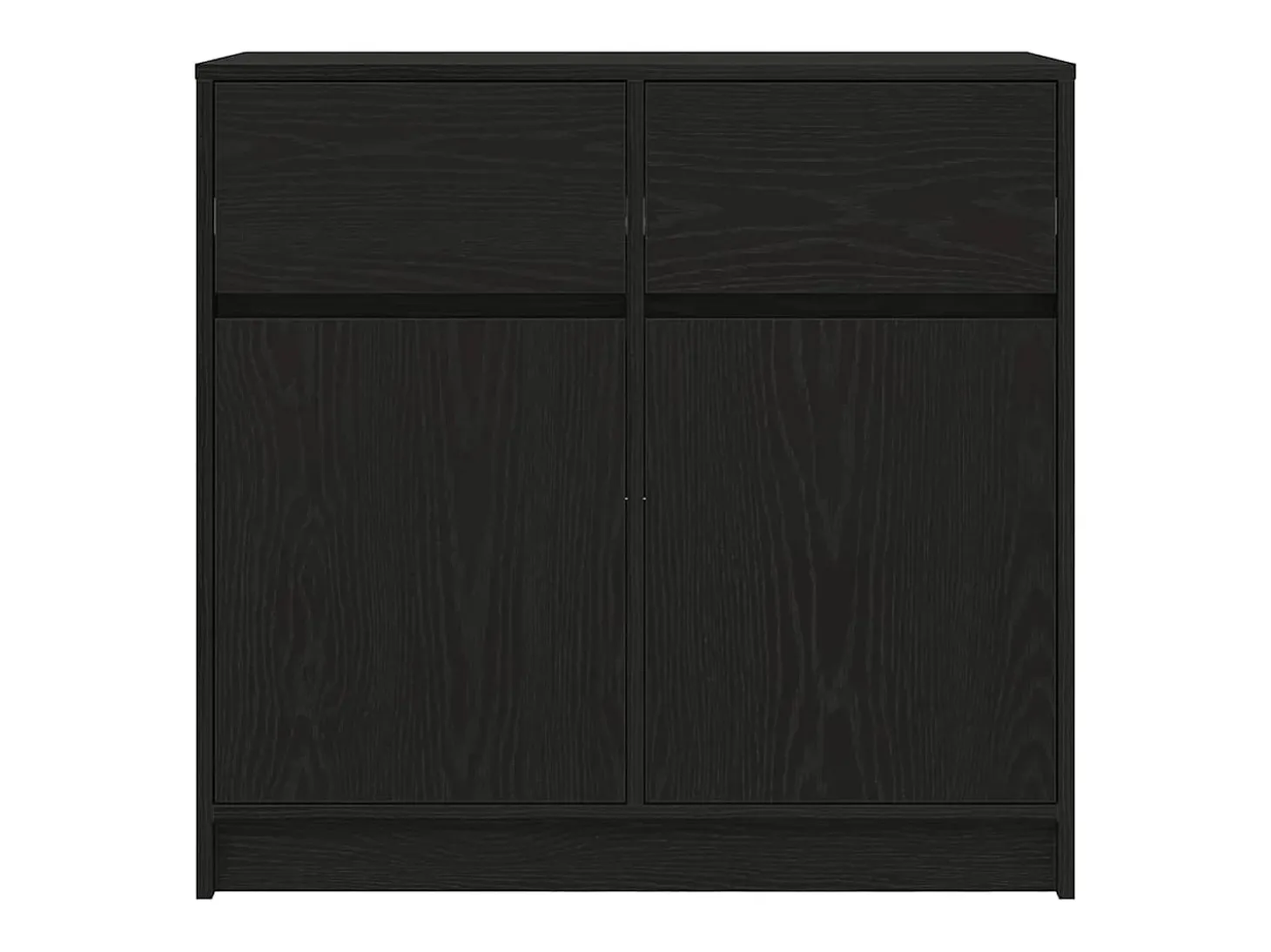 Aparador con cajón roble negro 80x34x76 cm madera de ingeniería