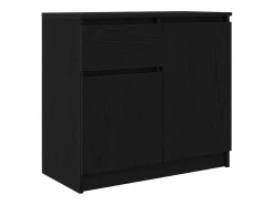 Aparador con cajón roble negro 71x35x65 cm madera de ingeniería