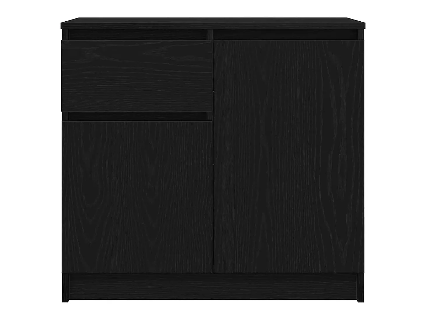 Aparador con cajón roble negro 71x35x65 cm madera de ingeniería