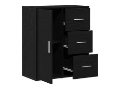 Aparador con cajón Roble negro 60 x 31 x 70 cm Madera de ingeniería