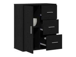 Aparador con cajón Roble negro 60 x 31 x 70 cm Madera de ingeniería